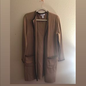 A Tan and Black Cardigan w/ Sleeves